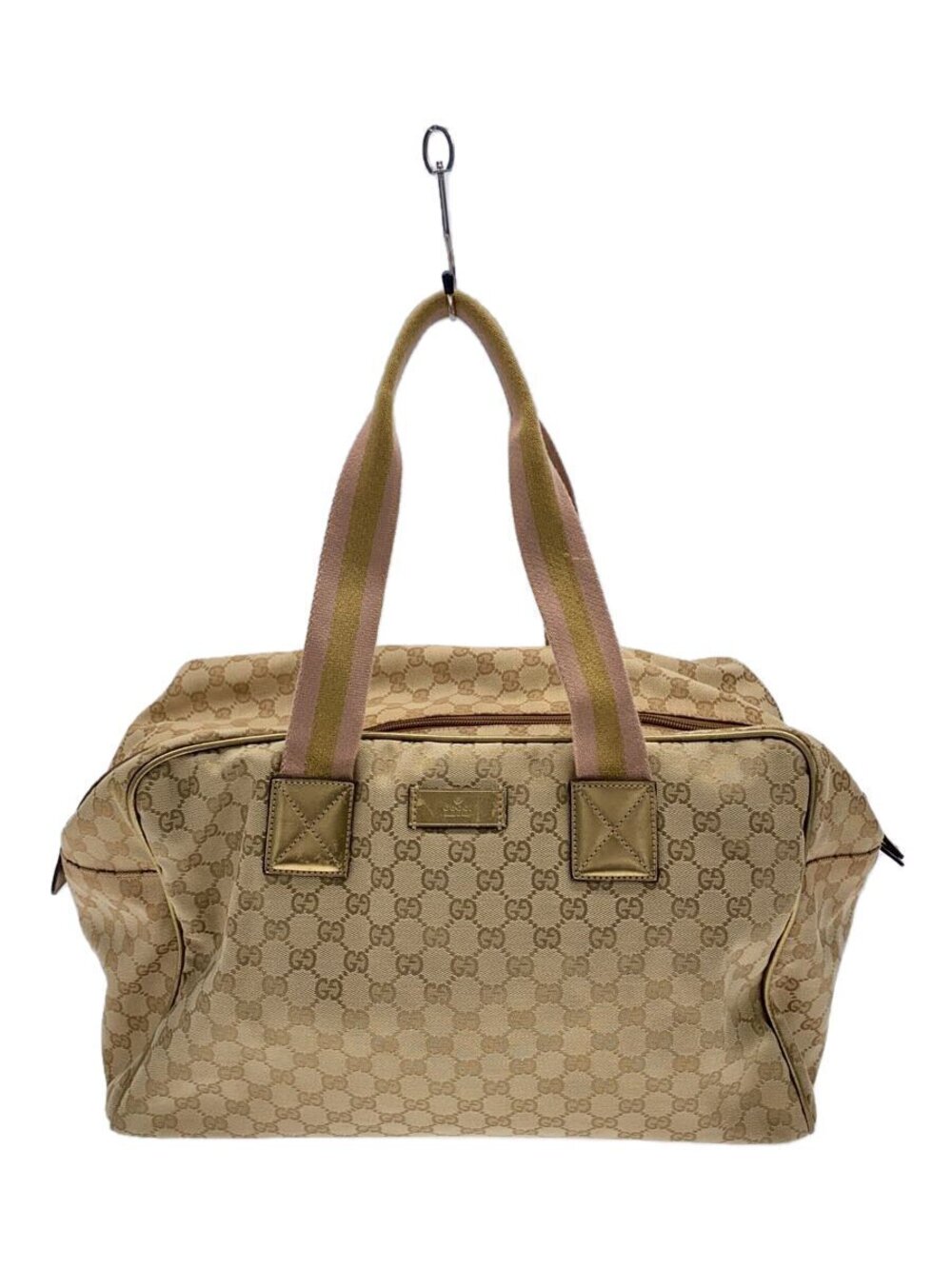 Gucci GG Canvas Boston Bag beige monogram canvas web